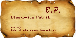 Blaskovics Patrik névjegykártya