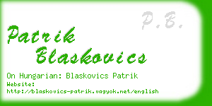 patrik blaskovics business card